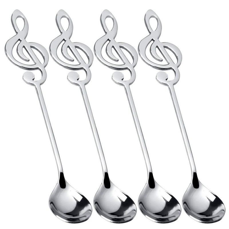 Coffee Spoons, nuoshen 4 Pcs Stainless Steel Coffee Teaspoon Musical