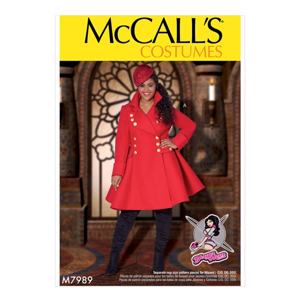 McCall Pattern Company McCall's Women's Lined Coat Cosplay Costume Sewing Patterns by Yaya Han, 18W-24W, various, White