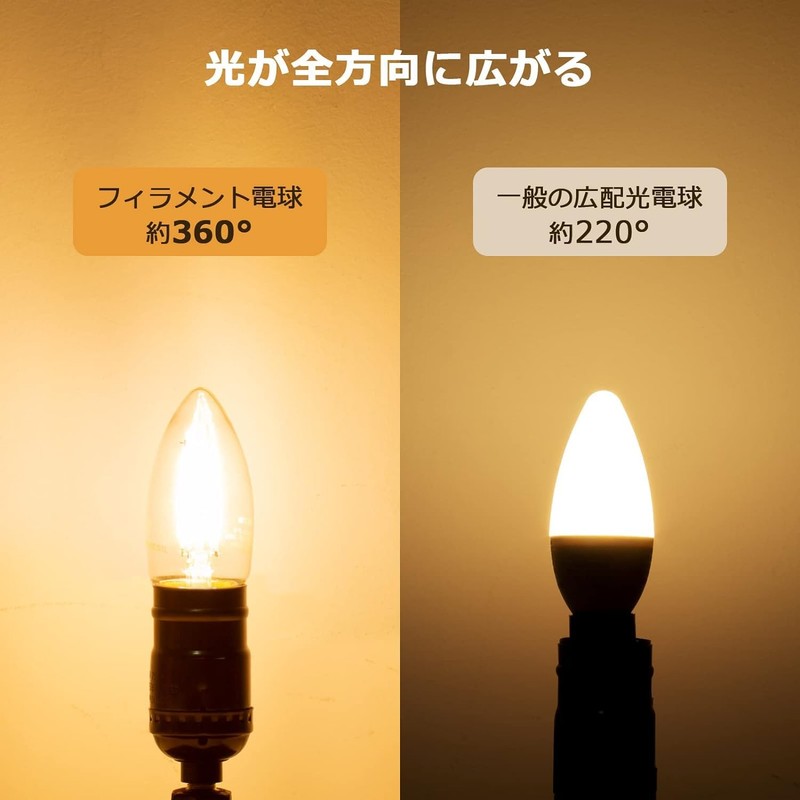 E26 Base Omnidirectional Chandelier Bulb, 4W, 40W Equivalent, Base Diameter