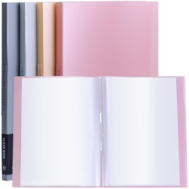 Tuhangcc - Carpeta con fundas de plástico de 8.5 x 11 pulgadas, 20 bolsillos, carpeta de portafolio de arte resistente con protectores de hojas transp