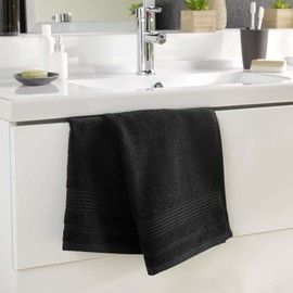 Douceur d'Intérieur, Hand Towel, 50 x 90 cm, Black, 100% Cotton, Tendresse