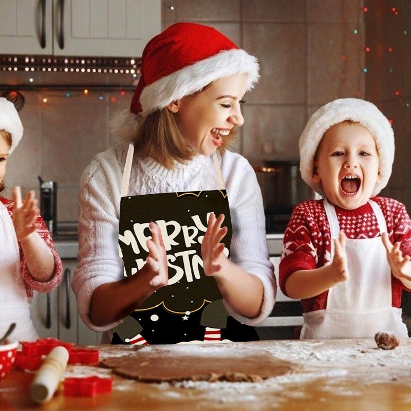 JFAN Christmas Apron Christmas Apron Santa Claus Apron Gift Cartoon,