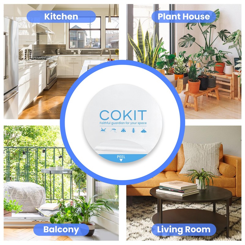 COKIT 12 Packs Glue Pads Flying Insect Trap Refill Indoors