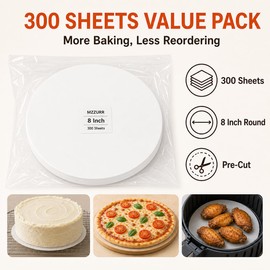 8 Inch Parchment Paper Rounds, Non-Stick, 300 Sheets