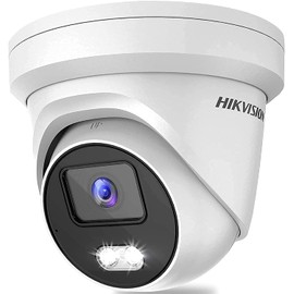 Hikvision IP Camera Turret Compatible DS-2CD2347G2-LU 2.8mm Lens 4MP Color-Vu Fixed Turret Network Camera H.265,130dB WDR,24/7 Colorful Imaging, PoE Camera, International Version