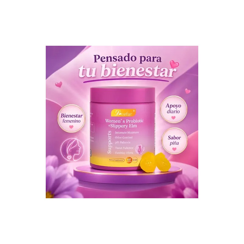 Probióticos para Flora Íntima Sabor Piña Womens Probiotic Gummies with