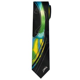 Jerry Garcia Collector's Edition Men's Urban Cat Ghost Artwork Regular Length Neck Tie - Green