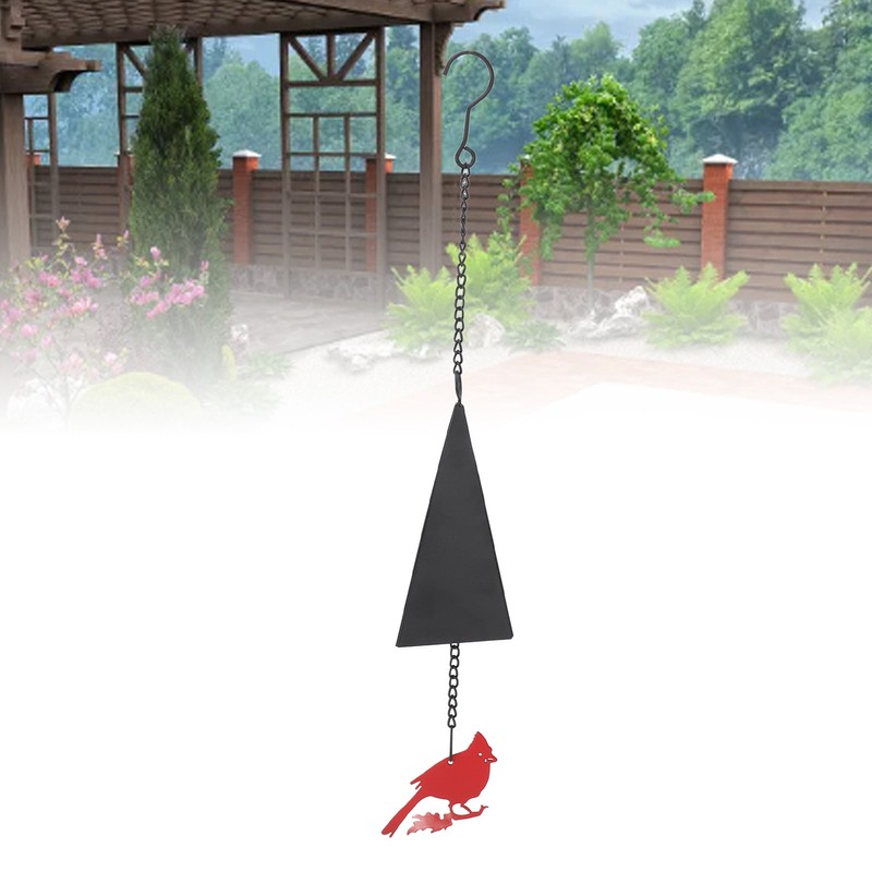 Wind Bell Hanging Decoration Iron Rust Proof Geometric Bird Bell