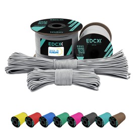 EdcX 2 mm Nylon Paracord 275 (15, 30, 50 and 100 m)– 100% Nylon rope, 3-Strand cord, Nylon cord 2 mm in Many Colours (White, 30 m)