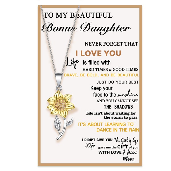 Tarsus Bonus Daughter Gifts, Stepdaughter Step Bonus Daughter Necklace Present