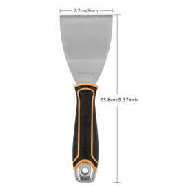ROLLINGDOG 3 Inch Paint Scraper - Stiff Putty Knife Chisel Scraper Tool Stainless Steel Bent Blade Wallpaper Stripping Tool(Pack of 2)
