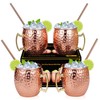 Widousy Moscow Mule Mugs - Set of 4-100% Handcrafted-Pure Solid