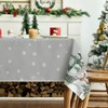 Horaldaily Christmas Tablecloth 60×120 Inch Rectangular, Deers Snowman Trees Grey