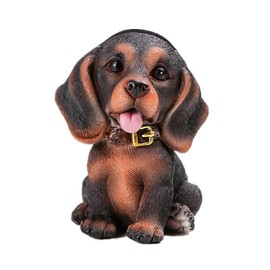 Qiny Puppy Dog Glasses Holder Stand Eyeglass Stand - Home Office Decorative Glasses Accessories (Brown Black)