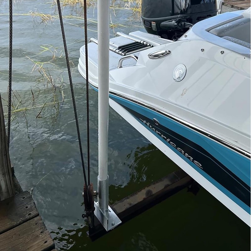 Boat Lift Guide Post Bracket with Drain Hole – Marine-Grade