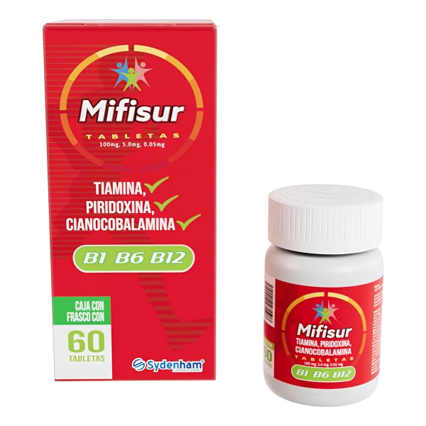 Mifisur Suplemento Vitaminas B B1 B6 B12 Sydenham Bote C/60