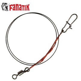 FANATIK Fishing Wire Trace Leader Titanium 5.9-9.8 Inch 15-25 cm 0.24-0.35 mm with Swivels and Duo-Lock Snap Spinning, 1 Piece