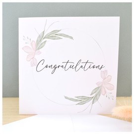 CongratulationsGreeting Card | Congratulations Mr & Mrs, Baby, Job, Home | Newly Married Couple | Watercolour Texture | 148mm Square