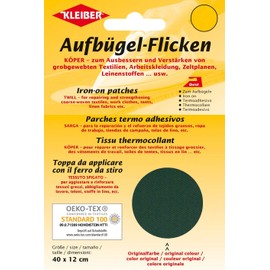 Kleiber Large Iron On Cotton Repair Patch-40cm x 12cm-Dark Green