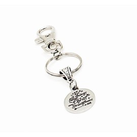 I Can Do All Things Through Christ Who Strengthens Me Charm Clip On Keychain, Philippians 4 13, Faith Gift, Scripture Gift, Faith Quote