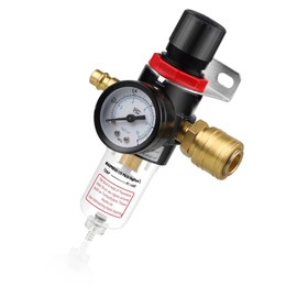 SWAWIS Pressure Regulator Compressed Air 1/4 Inch Water Separator Compressor Pressure Regulator Compressor with Water Separator Quick Couplings for Compressor Filter