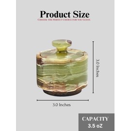 OceanicX Premium Marble Salt Cellar with Lid 2 Pack | 3.5 oz Kitchen Storage Container | Elegant Cooking Salt Box | Spice Jar Keeper for Counter (White Green)