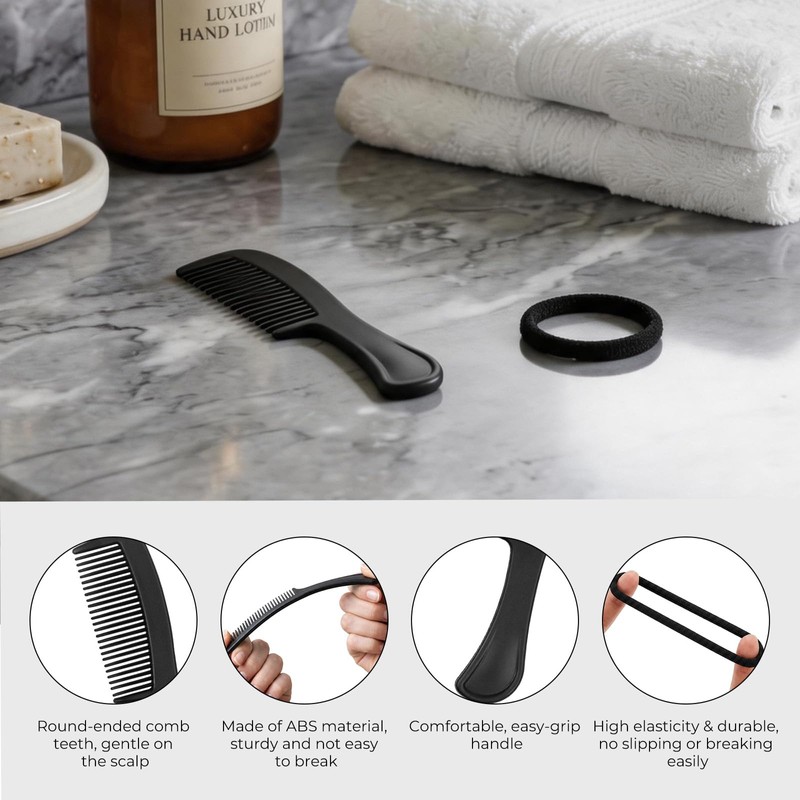 30pcs Bulk Hair Combs & 100pcs Hair Ties Set, No