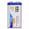 EBL 9V Rechargeable Batteries 9 Volt Lithium ion 600mAh Li-ion