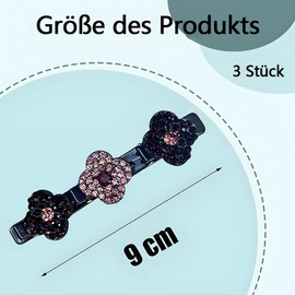 HSYTEK Pack of 3 Double Layer Hair Clips, Braided Hair Clips, Four Leaf Hairpin Duck Bill Clip, Hair Accessories for a Wide Range of Hairstyles