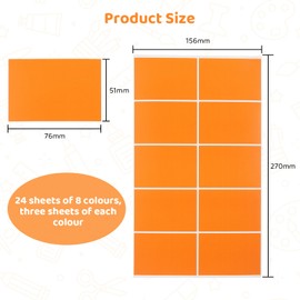 Coptiner Moving Stickers,240 Pack Rectangular Color Coding Labels 76 mm x 51 mm,8 Assorted Neon Colours Rainbow Sticky Label for Moving House, Coloured Address, Planner Calendar