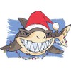 CafePress Christmas Shark Rectangle Car Bumper Magnet