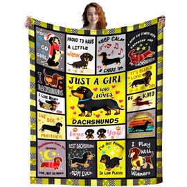 Dachshund Blanket Cozy Warm Flannel Dog Throw Blankets Cute Puppy Dachshund Sofa Couch Decor,Christmas Birthday Gifts for Women Kids Adults Men 50"X40"