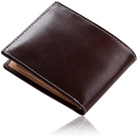Mura Men's Bi-fold Wallet, Genuine Leather, Coin Purse, Prevents Skimming, italian/dark brown