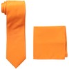 Stacy Adams Men's Satin Solid Tie Set, Orange, One Size