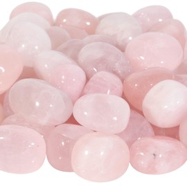 KYEYGWO 1 LB Rose Quartz Tumbled Stones Bulk for Crafts Vase Filler Landscape Decor, Natural Healing Crystals for Meditation Witchcraft