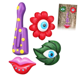 iplusmile 1 Set Colorful Tree Face Decor Outdoor Decorations for Garden Wall Whimsical Tree Faces with Intricate Detailing Unique Ornaments for Home Garden