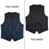 Enlision Men's Waistcoat Paisley Waistcoat Tie Pocket Square Set for