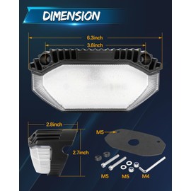 RV Lights Exterior, SWATOW INDUSTRIES RV Porch Light 12V Outdoor RV Lighting LED Scene Lights 5” Light Bar for Travel Trailers Camper Vans Tractor Cargo Motorhome Truck Marine