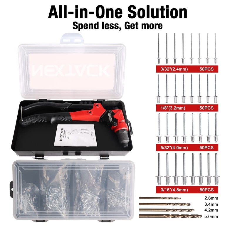 Rivet Gun, NEXTACK Pop Rivet Gun with swivel Head for