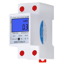 LCD Digital Electricity Meter 5(80) A 220V B Calibrated AC Meter DIN Rail KWh Counter 1-Phase 2-Pin 2P DIN Rail Electricity Meter