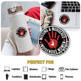 3 Pcs Missing Murdered Indigenous Women Stickers – Awareness Quote Decals for Social Justice Advocates, Equality Supporters – Gifts for Those Who Stand for Indigenous Rights Water Bottle 3"x3"