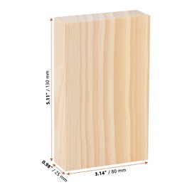 LEXININ 10 PCS Unfinished Wood Blocks, 5 x 3 x 1 Inch Natural Wooden Cubes, Whittling Blocks for Crafts, DIY Projects, Carving