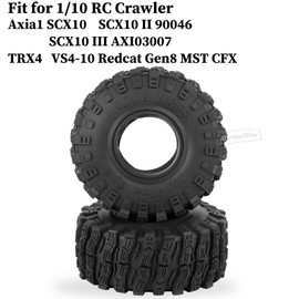 RcarmubWow 1.9 Beadlock RC Tires for 1/10 Axia1 SCX10 90046 AXI03007 TRX4 VS4-10 Gen8 MST CFX RC Crawler Car,120 * 47mm 1.9" RC Beadlocks Tires Soft Tires Rubber Tyre Set,4pcs