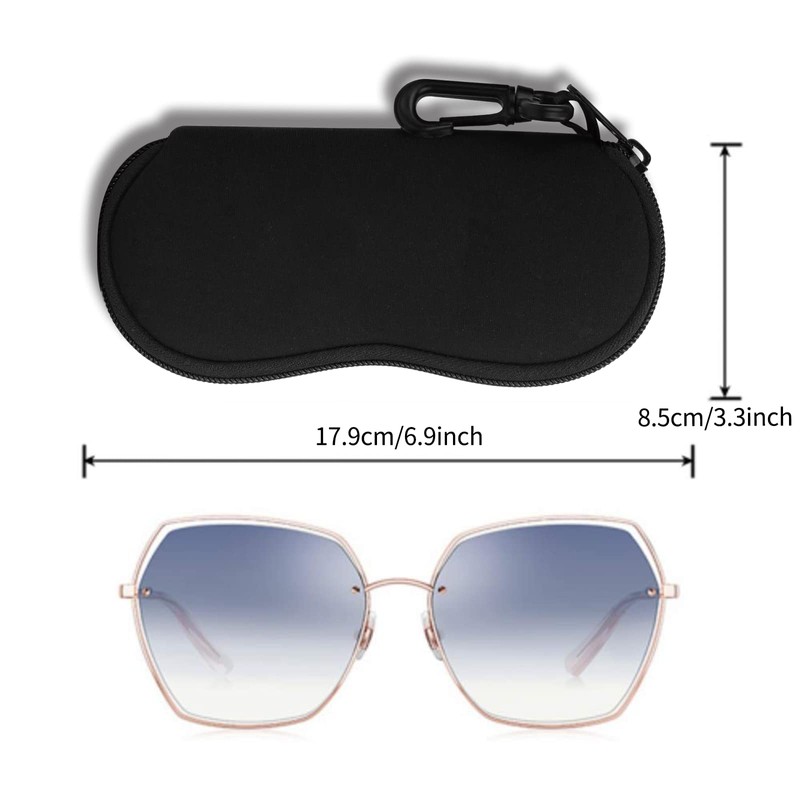 Sunglasses Case Ultra Light Neoprene Zipper Eyeglass Soft Case with