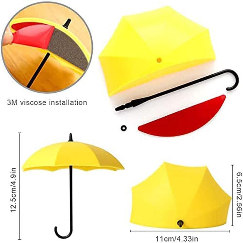 6pcs Umbrella Shaped Creative Key Hanger Rack Home Decorative Holder