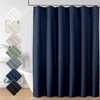 Aiyufeng Moga Navy Blue Fabric Shower Curtains for Bathroom -