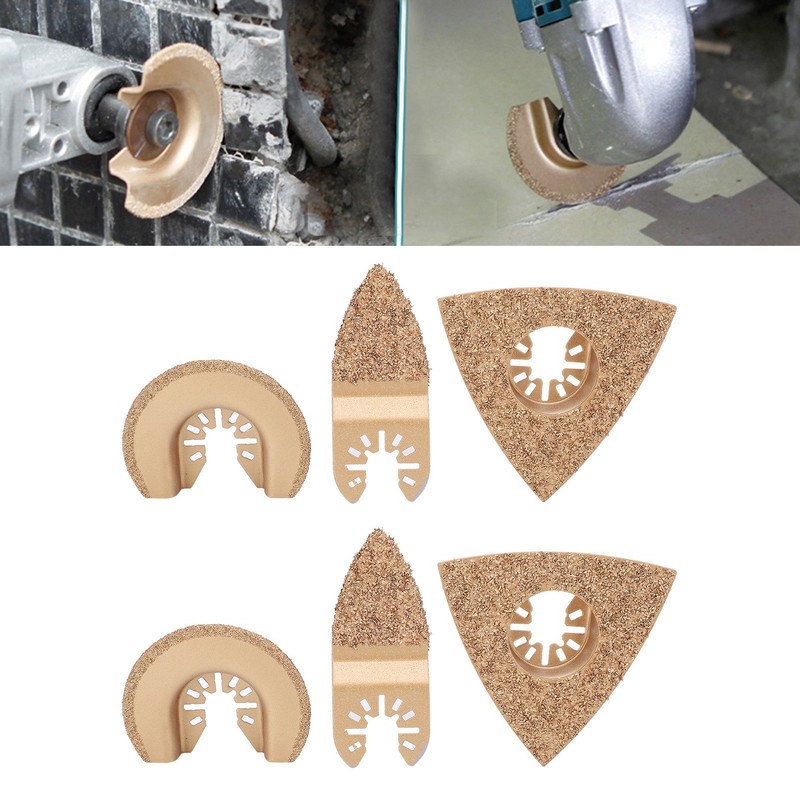 6PCS Hard Alloy Saw Blades Multifunctional Oscillating Saw Blades Tool