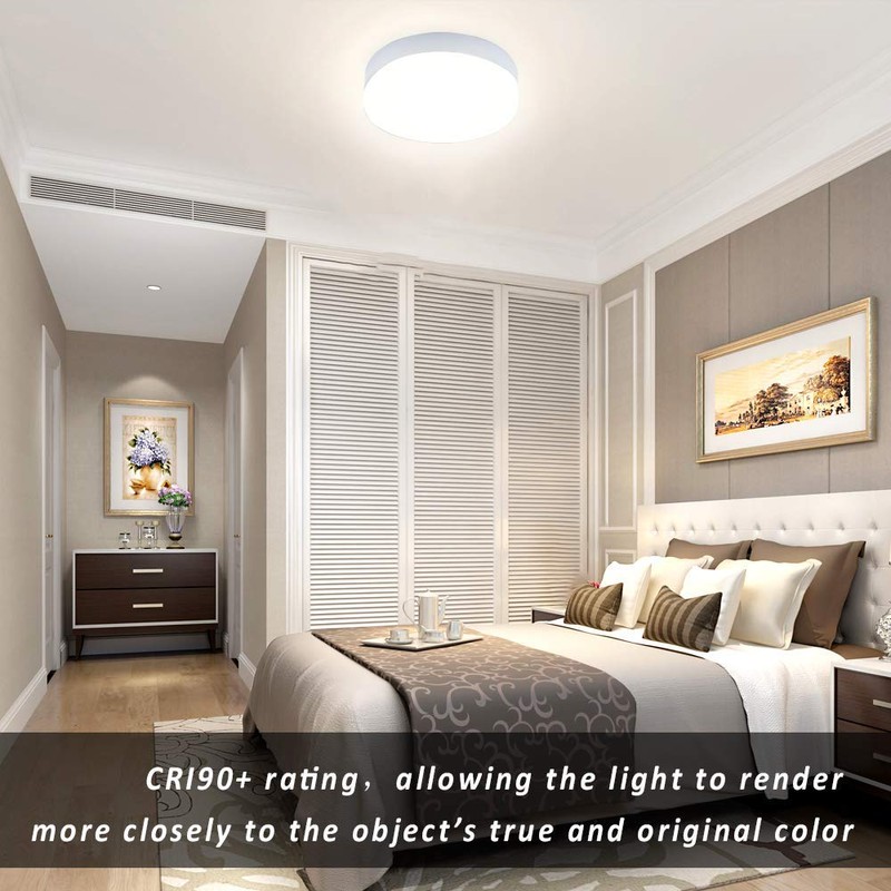 DLLT 24W Dimmable LED Flush Mount Ceiling Light Fixture with