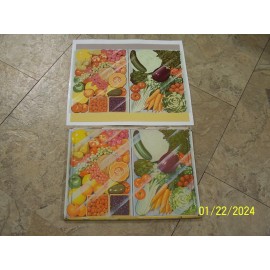 Vintage Childs Kitchen Refrigerator Stove Etc Inside Decals Vegetables New!