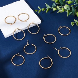 UNICRAFTALE 12 Pairs 18K Gold Plated Stainless Steel Huggie Hoop Earrings - Mini Hoop Earring Findings for DIY Earring Making